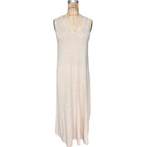 OYSHO Beige Knit Sleeveless V-Neck Dress Size M